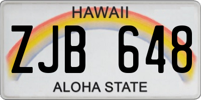 HI license plate ZJB648