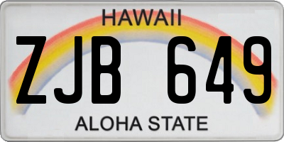 HI license plate ZJB649