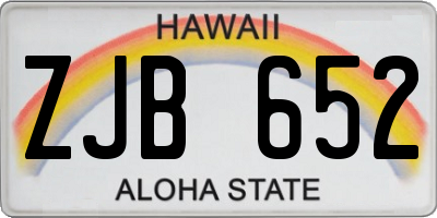 HI license plate ZJB652