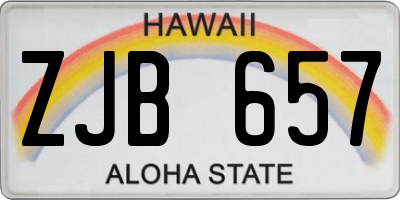 HI license plate ZJB657