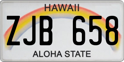 HI license plate ZJB658