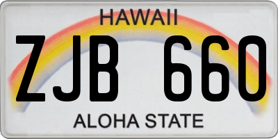 HI license plate ZJB660