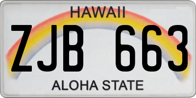HI license plate ZJB663
