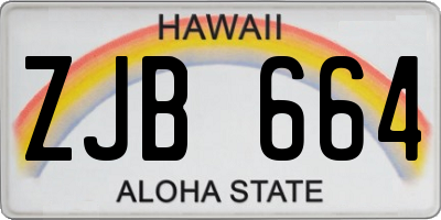 HI license plate ZJB664