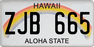 HI license plate ZJB665
