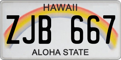 HI license plate ZJB667