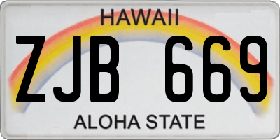 HI license plate ZJB669