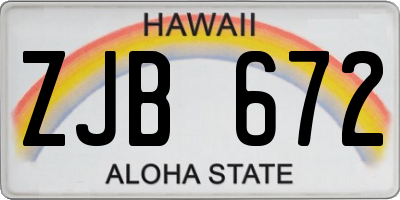 HI license plate ZJB672