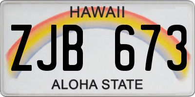HI license plate ZJB673