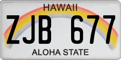 HI license plate ZJB677