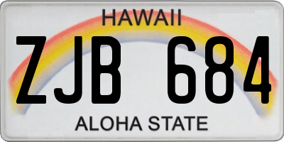HI license plate ZJB684