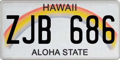 HI license plate ZJB686