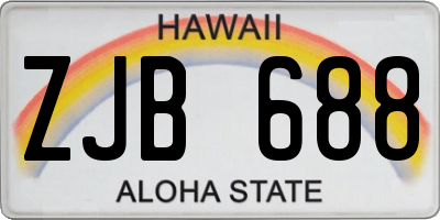 HI license plate ZJB688