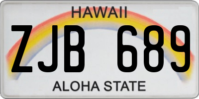 HI license plate ZJB689