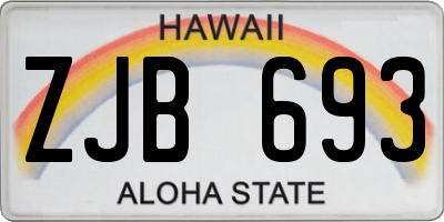 HI license plate ZJB693