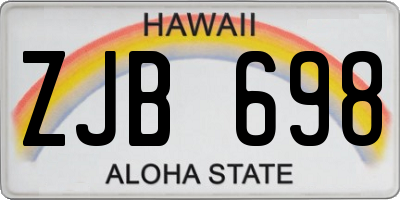 HI license plate ZJB698
