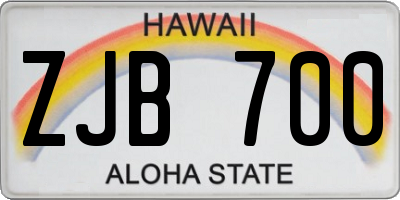 HI license plate ZJB700