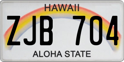 HI license plate ZJB704