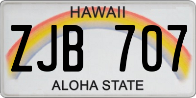 HI license plate ZJB707