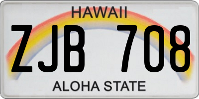 HI license plate ZJB708