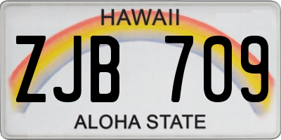 HI license plate ZJB709