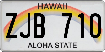 HI license plate ZJB710