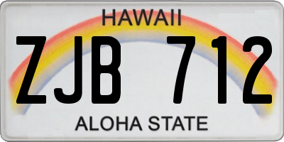 HI license plate ZJB712