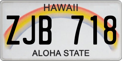 HI license plate ZJB718