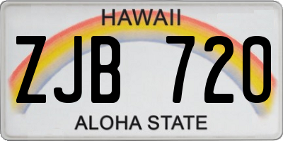 HI license plate ZJB720