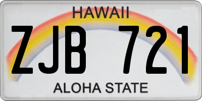 HI license plate ZJB721