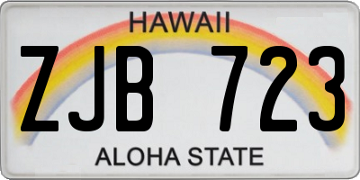 HI license plate ZJB723
