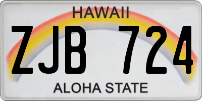 HI license plate ZJB724