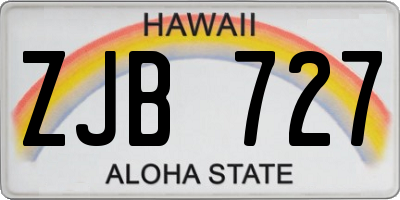 HI license plate ZJB727