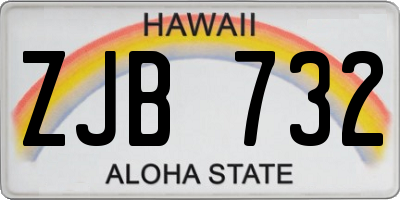 HI license plate ZJB732