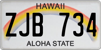 HI license plate ZJB734