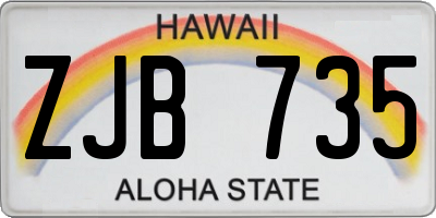 HI license plate ZJB735