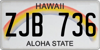HI license plate ZJB736