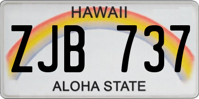 HI license plate ZJB737