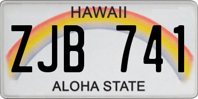 HI license plate ZJB741