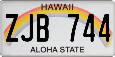 HI license plate ZJB744