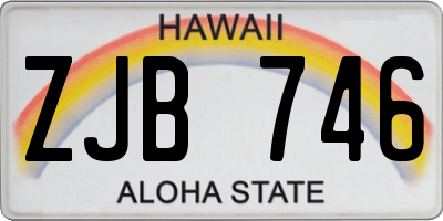 HI license plate ZJB746