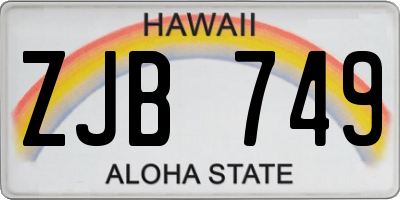 HI license plate ZJB749