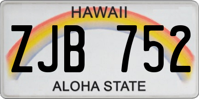 HI license plate ZJB752