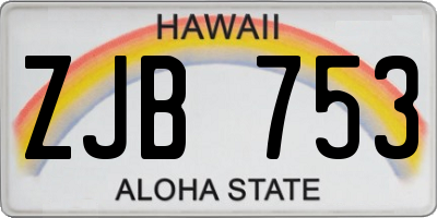 HI license plate ZJB753