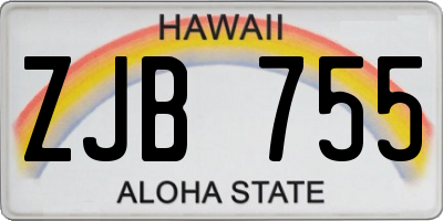 HI license plate ZJB755