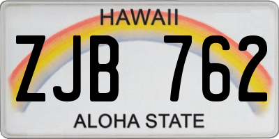 HI license plate ZJB762
