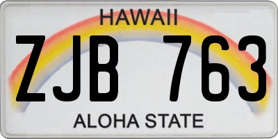 HI license plate ZJB763