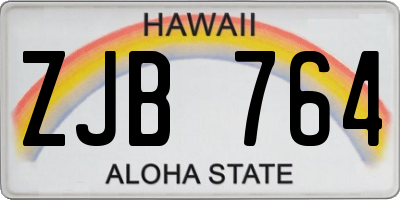 HI license plate ZJB764