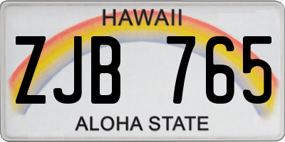 HI license plate ZJB765