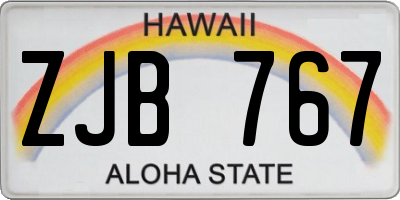 HI license plate ZJB767